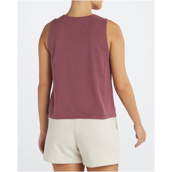 NWT THREADS 4 THOUGHT Burgundy Organic Cotton Sleeveless Crewneck Pocket Tank L - Picture 3 of 9